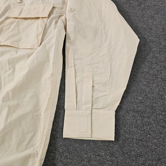 Arizona Jean Co Mens XL Hooded Field Jacket Cream Cotton Nylon Light Parka Coat - Picture 9 of 14